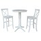 International Concepts Round 30 in Rd Pedestal Bar Height Table, 2 X-Back Bar Height Stools, White, 30 in W, 30 in L, Wood K08-30RT-27B-S6133 - alternate 1